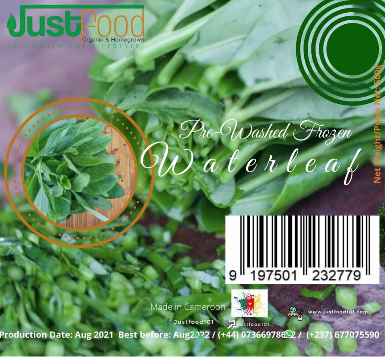 Pre-washed/sliced Waterleaf